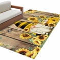 thumbnail image 2 of Rectangle Area Rug 4x6ft,Bee Gnome Sunflower Watercolor Washable Carpet Non-Slip Runner Accent Rugs Indoor Floor Mat for Bedroom Living Room Decor,Farm Vintage Wood Board, 2 of 9
