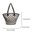 thumbnail image 5 of Bolso Mano Acolchado para Mujer Bolsos Acolchados Con Bolsillo Interior (Plata), 5 of 5