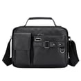 thumbnail image 1 of Men's Shoulder Bag Crossbody Bag Large Capacity PU Retro Briefcase Multifunctional Leather Bag Computer Bag Leather Tote, 1 of 4