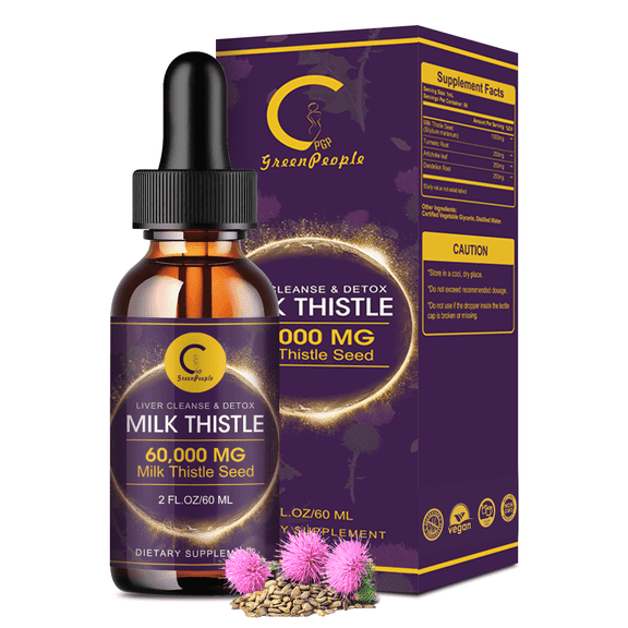 Milk Thistle Liquid Drop - Liver Cleanse Detox & Repair - Silymarin Milk Thistle Supplement with Dandelion Root, Turmeric Root& Artichoke Extract