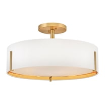 47573LCB Hinkley Lighting Halle - 40W 4 LED Medium Semi-Flush Mount-10.25 Inch Tall and 19.5 Inch Wide-Lacquered Brass Finish