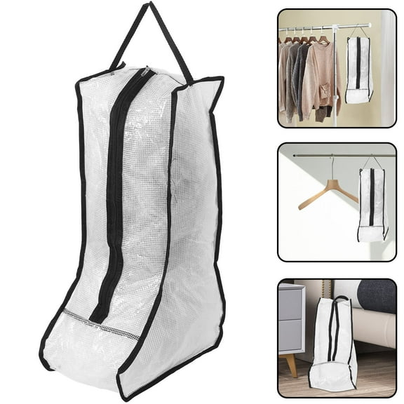 Raindrops Clear PVC Boots Storage Bag with Zipper Closure for Travel and Daily Use Multi Color Fits Women Boots 2 Pieces
