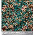 thumbnail image 1 of Soimoi Green Cotton Voile Fabric Leopard Animal Skin Decor Fabric Printed Yard 42 Inch Wide, 1 of 3