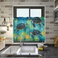 thumbnail image 5 of Coolnut Green Turtle Half Window Tier Curtains 24 Inch Blackout Thermal Insulating Kitchen Linen Tier Curtains for Kitchen, Bathroom, Cafe Home Decor, 5 of 7