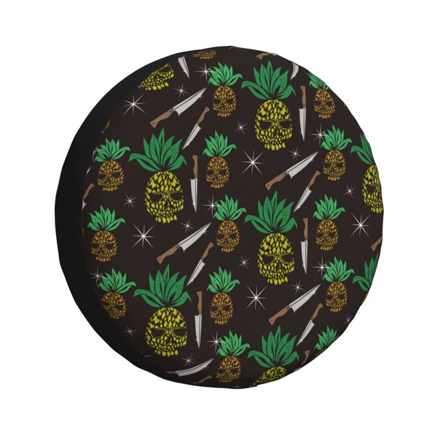 Fotbe Pineapples Funda de Llanta de Repuesto con Estampado, Engrosada, Ajuste Universal para Jeep, Remolque, RV, SUV, Camión-14 inch