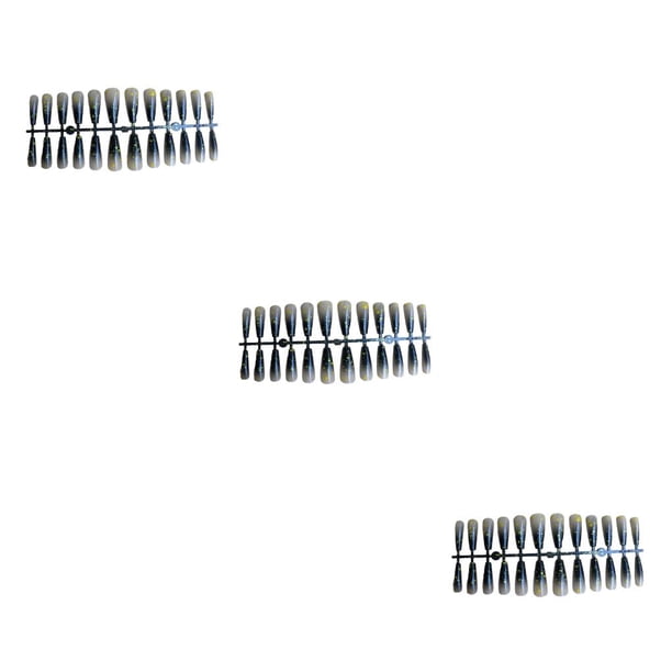 Uñas Artificiales Minnieouse 24 Piezas Puntas de Uñas Postizas para Mujeres Niñas Gradiente Negro05