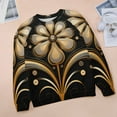 thumbnail image 6 of Abstract Flowers Women's Floral Printed Sweatshirt Long Sleeve Crewneck Casual Loose Vintage Graphic Pullover Tops, 6 of 7