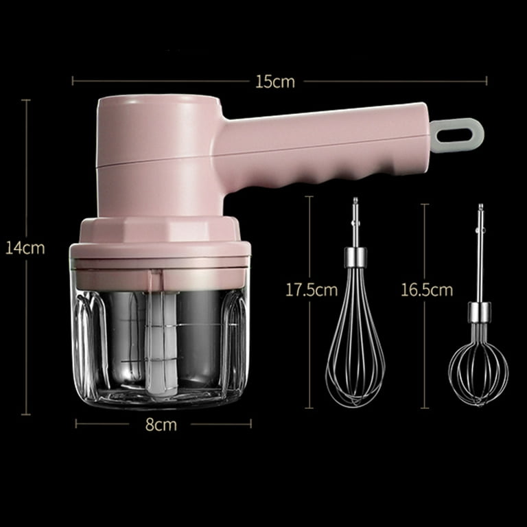 Electric Eggbeater, 3 Speed Electric Handheld Mixer USB Rechargeable Low  Noise Immersion Hand Blender Kitchen Utensils
