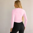 thumbnail image 4 of Womens Shirts,Womens Going Out Long Sleeve Crop Tops Sexy V Neck Shirts Ribbed Blouses for Women Fitted Slim T-Shirt Pink XL, 4 of 4