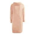 thumbnail image 5 of V-Neck Longline Cardigan, Plus-Size Duster Sweater, Relaxed Knit Coat Orange S , Cardigan, 5 of 5