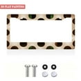 thumbnail image 2 of 1Pack License Plate Frames with Beige with Brown Green Polka Dot Pattern Includes Screws & Caps Full Accessories Included Size 6.3x12.2inch(16x31cm), 2 of 8