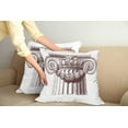 thumbnail image 2 of Ambesonne Vintage Throw Pillow Cover 2 Pack, Antique Column Roman, 20", Burgundy and White, 2 of 5