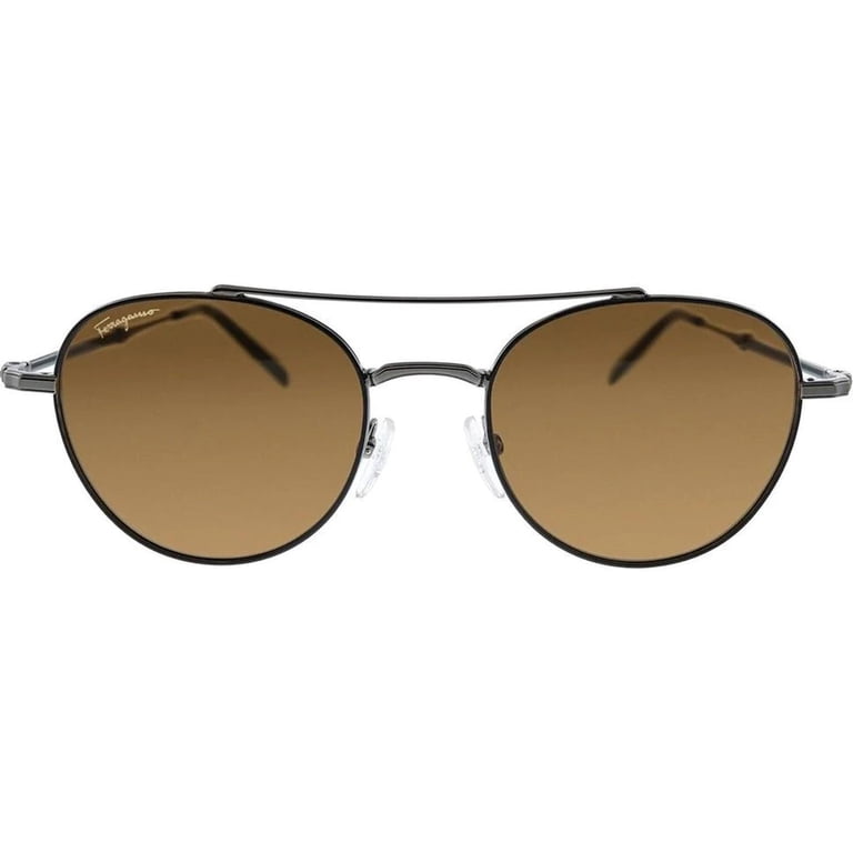 Salvatore Ferragamo Unisex Aviator Sunglasses Black/Dark Ruthenium