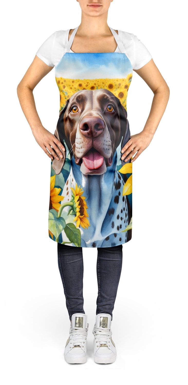 German Shorthaired Pointer in Sunflowers Apron 27 in x 30 in