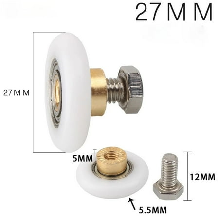 

4pcs Shower Room Pulley Bathroom Sliding Glass Door Wheels Nylon Copper Roller