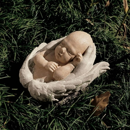 In Nature's Hands Baby Cherub Angel Statue