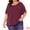 Burgundy, variant on DARING DIVA Women's Plus Casual Crew Neck Cold Shoulder Summer Blouse 1X White