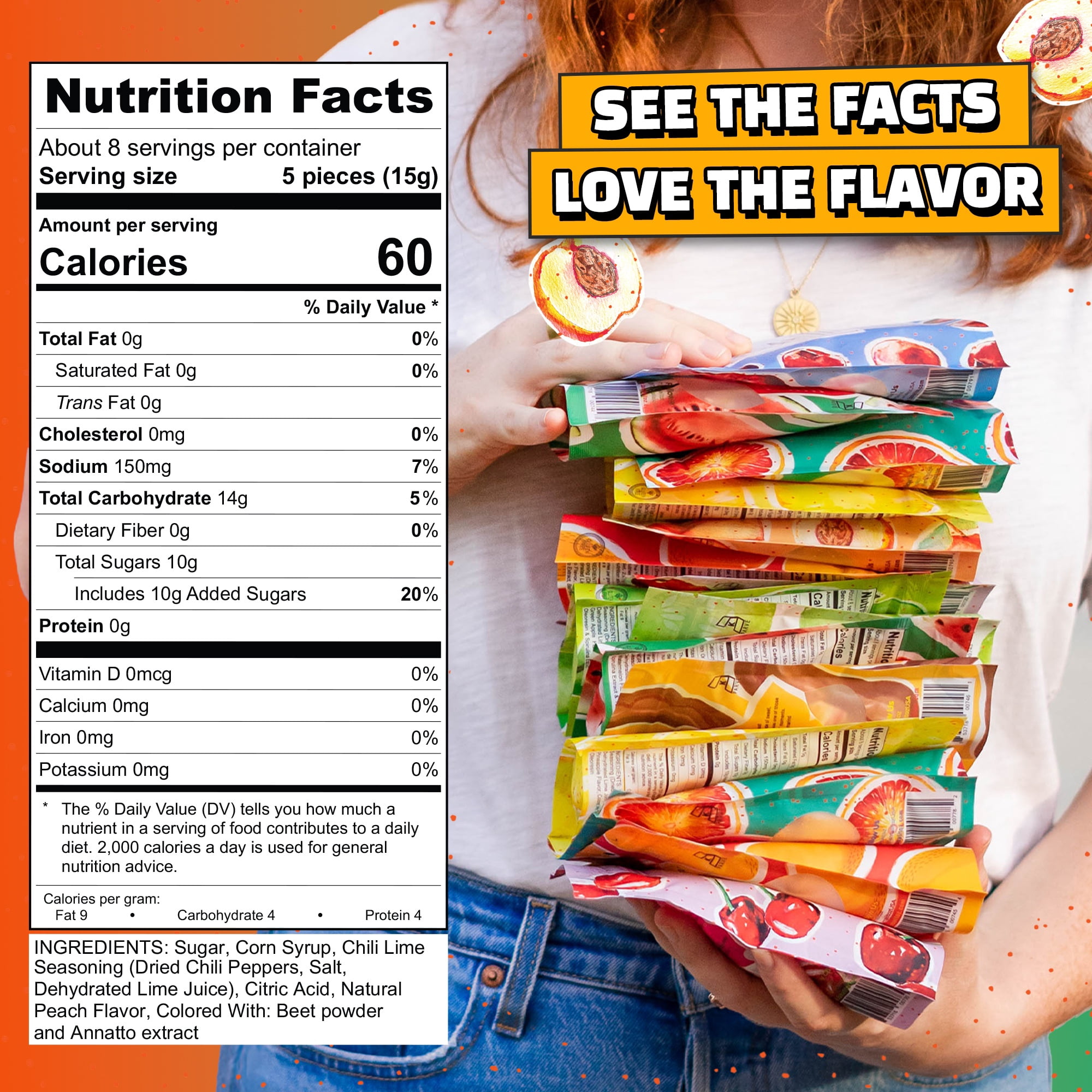 Tamalitoz Peach Slapped – Spicy Peach Mexican Hard Candy with Chile, Lime & Sea Salt – Handcrafted Candy, Gluten-Free, Kosher, 12 Bags – 4oz Each