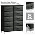 thumbnail image 4 of Sorbus Dresser with 10 Faux Wood Drawers - Storage Unit Organizer Chest for Clothes - Bedroom, Hallway, Living Room, Closet, & Dorm Furniture - Steel Frame, Wood Top, & Easy Pull Polyester Fabric Bins, 4 of 9