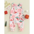 thumbnail image 2 of Wassery Baby Girls Christmas Footies Rompers Newborn Girls Sleeveless Christmas Tree Print Jumpsuit 3 6 12 18 Months Infant Girls Fall Playsuits Clothes, 2 of 9