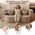 thumbnail image 4 of Bocarali 78.7" Convertible Folding Sofa Bed, Boneless Cloud Couch, Modular Sofa with Pillows, Warm Taupe, 4 of 10