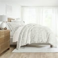 thumbnail image 3 of Noble Linens Weathered Floral Light Gray 3-Piece Duvet Cover Set, King, 3 of 10