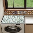 thumbnail image 4 of ZIATUBLES Washer and Dryer Dust Cover Anti-Scratch Washing Machine Top Protceor Mat for Laundry Room Home Kitchen Washable Decor Accessories, 24 x 19.7 Inch, Eucalyptus Leaf White, 4 of 7