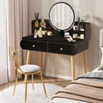 thumbnail image 3 of EONROACOO Makeup Vanity Table with Mirror, Dressing Table Vanity Desk, Adult Teen(Black), 3 of 9