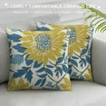 thumbnail image 3 of JRXY  Set of  New Living Series Leaf Geometric Yellow and Blue Throw Decorative Pillow Cover Cushion Cover White, 3 of 5