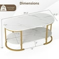 thumbnail image 3 of Gymax 2-Tier Wooden Accent Table w/Spacious Tabletop Open Storage Shelf for Room White, 3 of 10