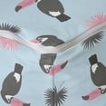 thumbnail image 4 of Animal Rectangle Pouf, Tropical Toucan Birds Repetitive Pattern Simplistic Birds, Under Desk Foot Stool for Living Room Office Ottoman with Cover, 25", Pale Blue Rose, by Ambesonne, 4 of 4