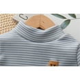 thumbnail image 3 of WhouRiu Toddler Boys Tshirts High Collar Striped Thick Shirts Kids Pullover Winter Warm Sweatshirt Blue,Sizes 2-3, 3 of 8