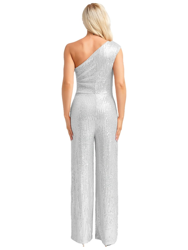 Grey Silver Sequin Playsuit Sequin Multi Front Knot Playsuit