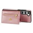 thumbnail image 4 of ELEHOLD Crossbody Leather Wallet Case for Samsung Galaxy S23 FE Credit Card Slots Zipper Pocket Kickstand Function Shockproof Purse Case with Adjustable Shoulder Strap for Samsung S23 FE,Pink, 4 of 9
