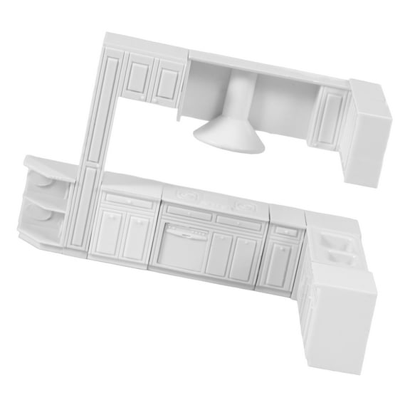 1/12 Scale Miniature Dollhouse Furniture Washing Basin Sink Stove Model in White for Doll Accessories