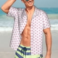 thumbnail image 5 of KLL Men's Hawaiian Shirt Short Sleeve Button Down Beach Shirts-Pink Paw, 5 of 5