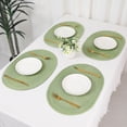 thumbnail image 6 of Unique Bargains Farmhouse Placemats Oval Placemats for Dining Table 6pk Green 19.7x14Inch, 6 of 6