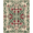 Red Green Beige, Pattern 4, variant on ODIKA 8'x10' Washable Area Rug Vintage Garden Blooms Central Focus Ornate Foliage Accent Frame for King Size Bedroom Under Bed, Master Suite, Non-Shedding, Easy Care