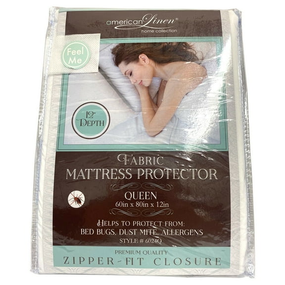 FABRIC MATTRESS PROTECTOR BED BUGS DUST ALLERGENS COVER MANY SIZE FAST SHIPPING (QUEEN)