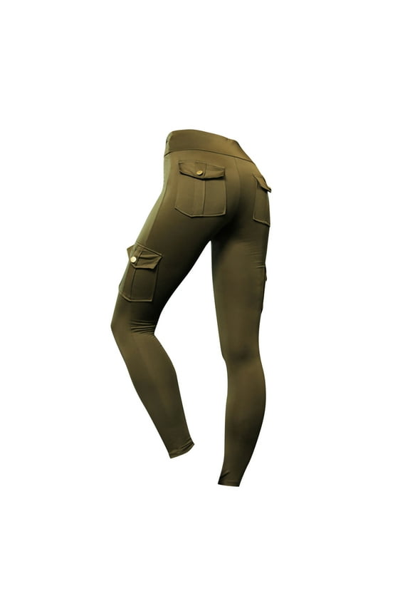 Flare Pants for Women Full Length Pants Multi Pockets Stretchy Yoga Fitness Pants Women's Tight-fitting Sports Pants High-waist Quick-drying Running Hip Trousers Bootcut Pants for Ladies