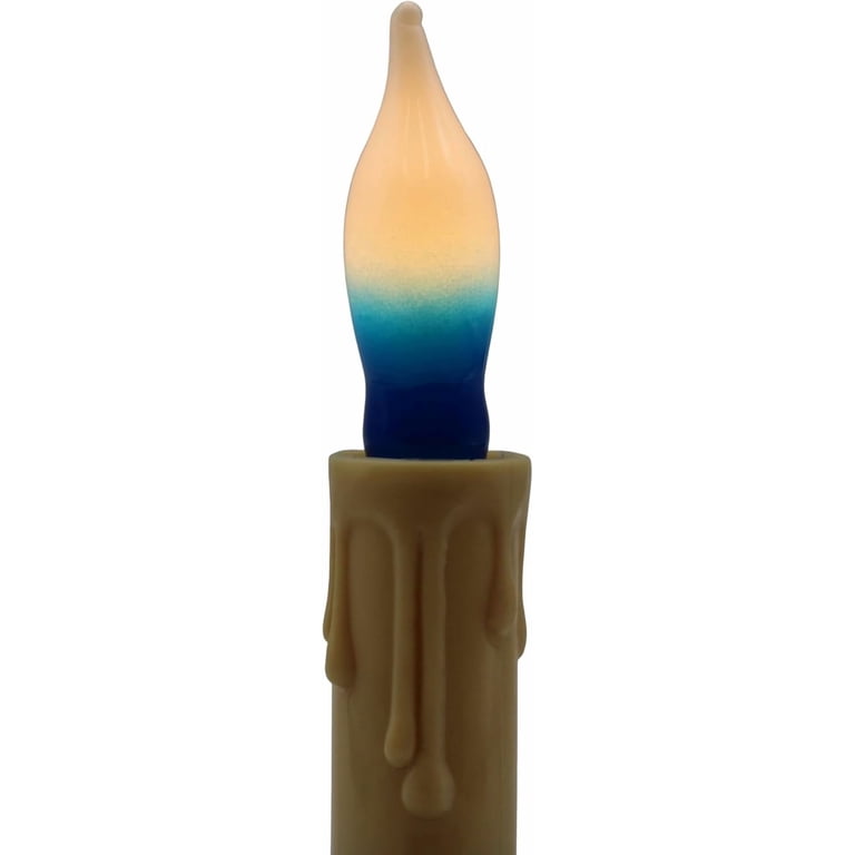 Blue & White Flame Tip Bulbs - 12 Pack for Menorahs photo 4