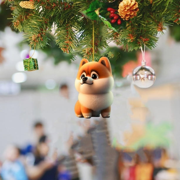 RKSTN christmas ornaments Border New Product Christmas Dog Car Hanger Christmas Decoration Acrylic Car Hanger Home Hanger