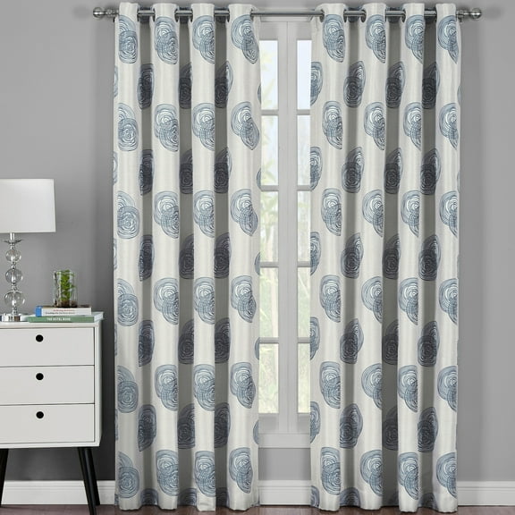 Lafayette Modern Abstract Jacquard Curtain Panels With Grommets ( Set of 2 Panels )