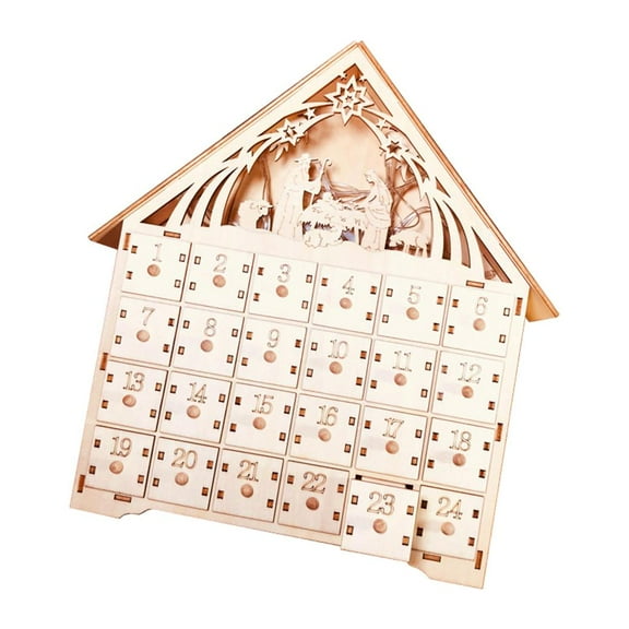 Advent Calendar Made of Wood for The Christmas Decoration