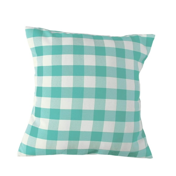 Gingham Checkered Decorative Throw Pillow/Sham Cushion Cover Aqua Mint & White