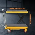 thumbnail image 7 of Mescukay Hydraulic Lift Table Cart 500 LBS Capacity 28.5" Height, Elevating Hydraulic Cart with 4 Wheels and No-Slip Pad, Manual Single Scissor Lift Table, 7 of 7