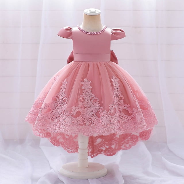 Robes pour Filles Formelles à Manches Bouffantes Robe de Bal pour Filles Robe en Tulle pour Tout-Petits Robe de Fête du Thé pour Filles 5-6 Ans