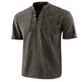 thumbnail image 1 of Mareep Chemise Homme S-5TG Nouveau Style Printemps et Été Couleur Unie Rétro Col Montant Manches Courtes Décontractée, 1 of 2
