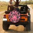 thumbnail image 3 of KAKALAD Pink Leopard Cheetah Print Spare Tire Cover Universal Vehicle Accessories Buckle Car Tools 17”in, 3 of 6