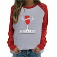 thumbnail image 1 of T-shirt de Noël pour Femmes T-Shirt de Printemps Patchwork de Noël Imprimé Manches Longues Col Rond T-Shirt Décontracté, 1 of 6